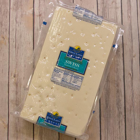 Large block of Swiss cheese